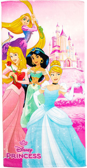 Πετσέτα Θαλάσσης Quick Dry Disney Home Princess 30 70x140 Pink 100% Microfiber