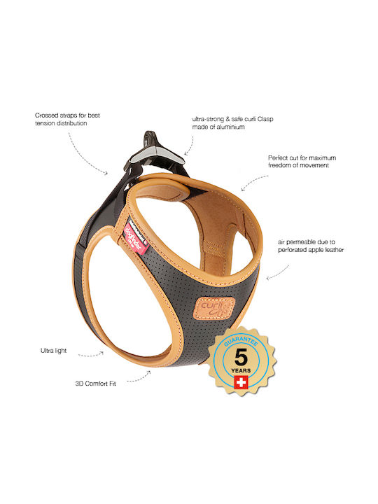 Curli Dog Harness Leather Brown Small PN3118