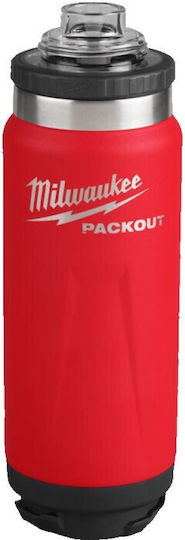 Milwaukee Packout Bottle Thermos Stainless Steel 710ml Red