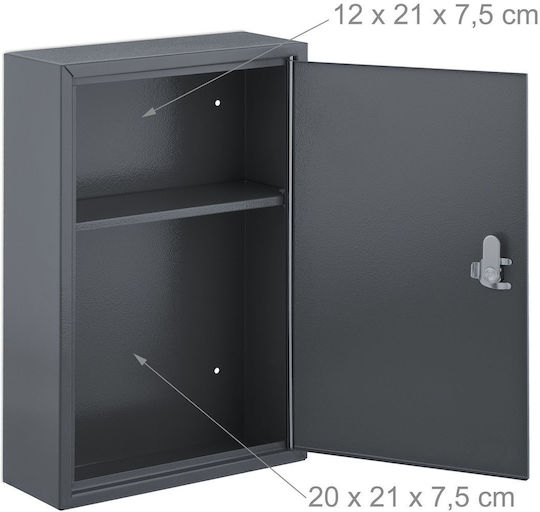 Relaxdays Metal First Aid Cabinet Wall-Mounted with Lock