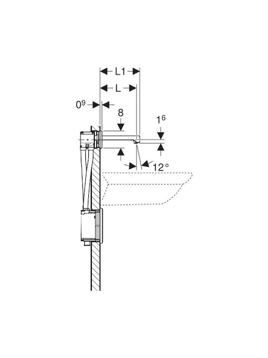 Geberit Built-in Faucet Mixer for for Bathroom Sink Silver