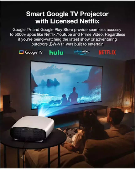 BlitzWolf BW-V11 Projector LCD Full HD Λάμπας LED με Wi-Fi και Ενσωματωμένα Ηχεία