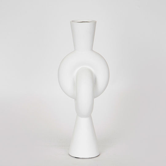 Βάζο Κεραμικό Λευκό 13x13xΥ33cm