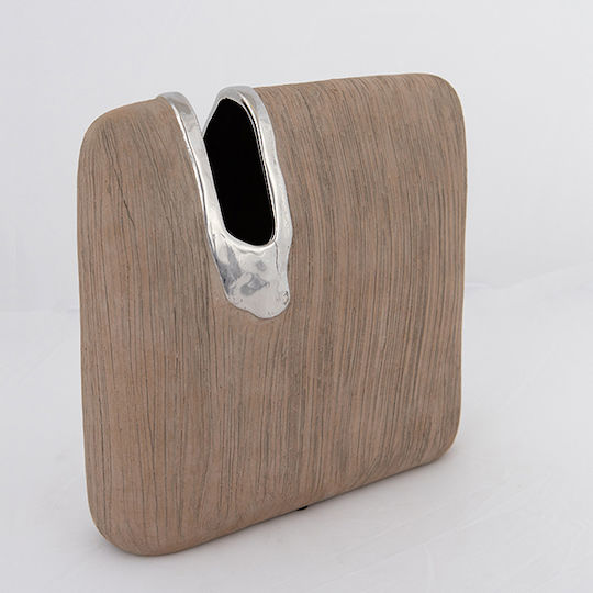 Βάζο Κεραμικό Καφέ 25.5x9xΥ25.5cm Βάζο Κεραμικό Καφέ 25.5x9xΥ25.5cm