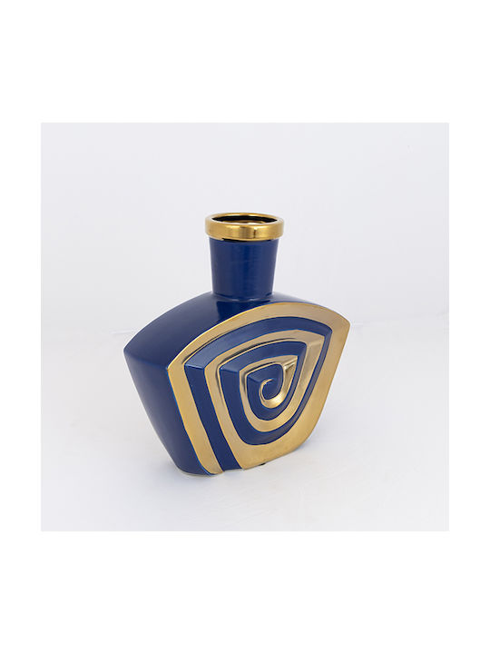 Decorative Vase Blue 23.2x6.8x23.5cm