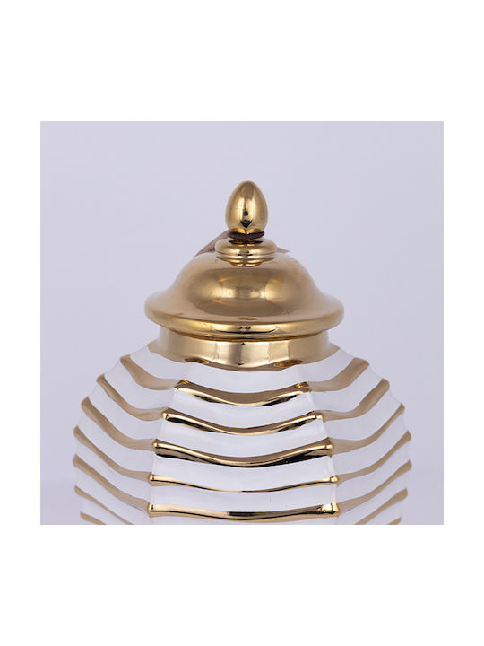 Eurolamp Διακοσμητικό Βάζο Κεραμικό Λευκό Φ18.3xΥ30cm