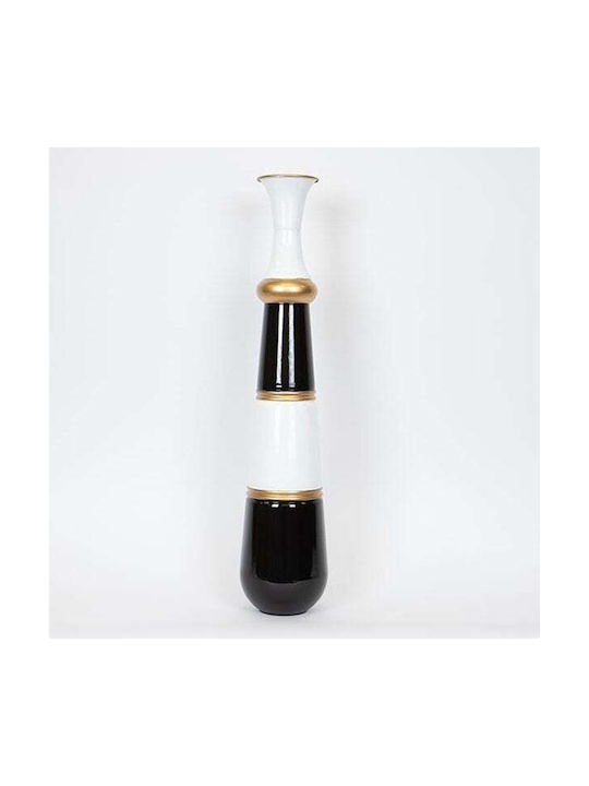 Dekorative Bodenvase Metallisch Gold-Schwarz-Weiß Φ17xΥ81.5cm