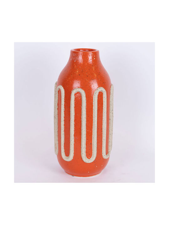 Decorative Vase Red 15x15x32cm