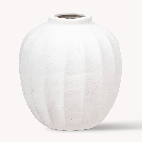Atmosphera Διακοσμητικό Βάζο Κεραμικό Λευκό 25x25xΥ28cm