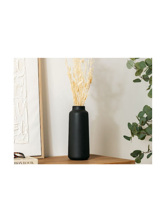 Atmosphera Διακοσμητικό Βάζο Κεραμικό Rily Μαύρο Φ12xΥ30cm