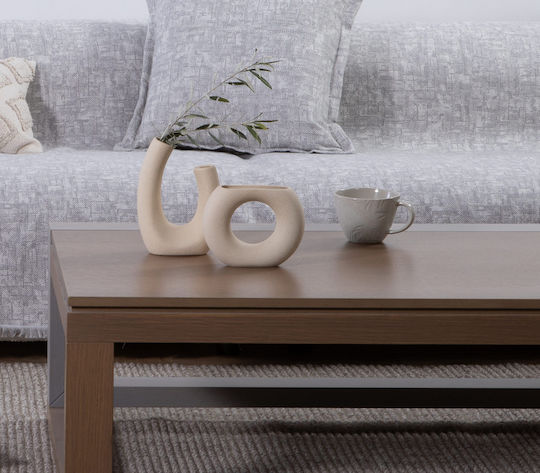 Vază decorativă din ceramică Nef-nef Homeware Jadi Ecru Jagi 17.5x5x13.5