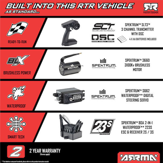 Arrma Τηλεκατευθυνόμενο Αυτοκίνητο Crawler Μπλε