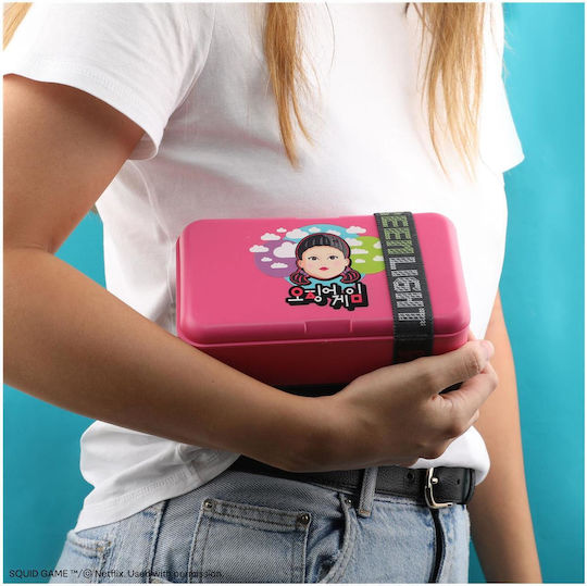 Cinereplicas Squid Game Squid Game Bento Box Πλαστικό Παιδικό Δοχείο Φαγητού Κόκκινο