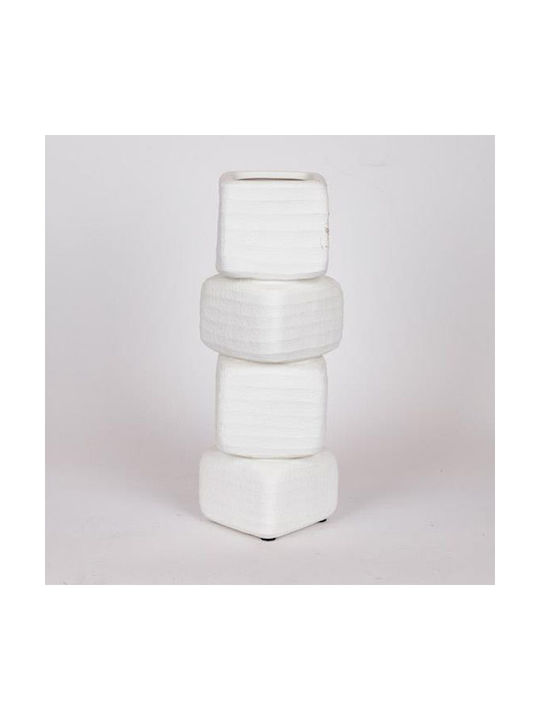 Vază din ceramică albă 15x15x38cm