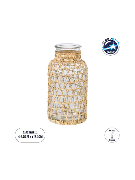 GloboStar Decorative Vase Mandy Transparent 8.5x8.5x17.5cm