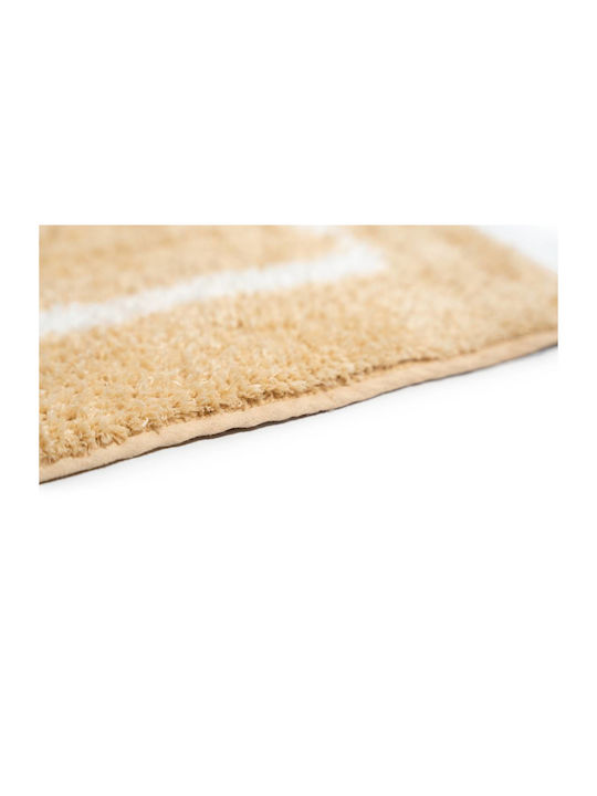 Sdim Неслизащо Бански килим Памук Правоъгълена Space 801-4585-002 002 Beige 45x85бр