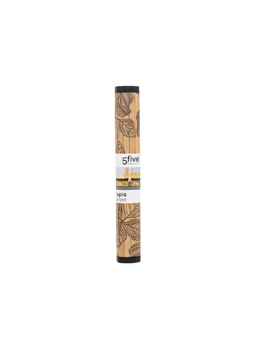 5Five Πατάκι Μπάνιου Ξύλινο F-V Black Flora 174701A Μπεζ 50x80εκ.