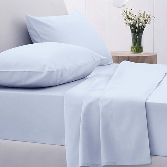 Sunshine Sheet Sets Double with Elastic 150x205+30cm. Cotton Feelings 103 Light Blue 4pcs