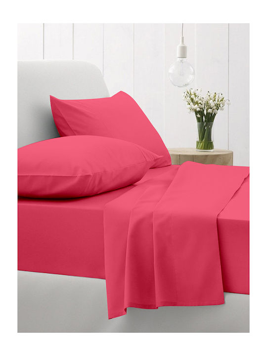 Sunshine Cotton Feelings Σεντόνι Μονό 165x270εκ. Φούξια