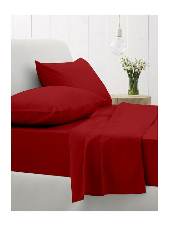 Sunshine Sheet Sets Queen 235x270cm. Cotton Feelings 151 Red 4pcs