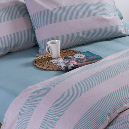 Nef-Nef Homeware Set Doppel 4Stück 200x270cm Casual Stripe Petrol