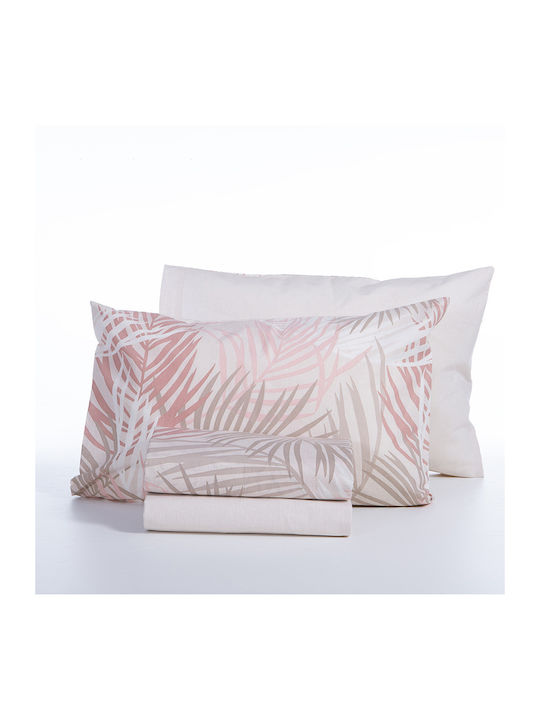 Nef-Nef Homeware Set Cearșafuri cu Elastic 160x200+35cm. Amazon Piersică 4buc