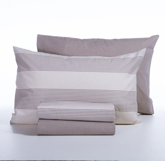 Nef-Nef Homeware Сет Чаршафи 240x270см. Stripe Ecru 4бр