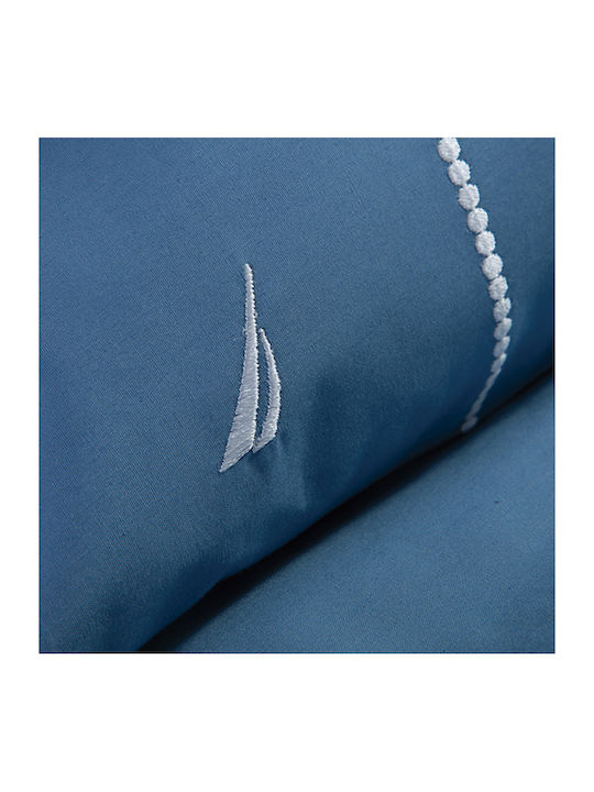 Nef-Nef Homeware Nautica Wave Solid Σετ Σεντόνια King Size 270x280εκ. Μπλε (4τμχ)
