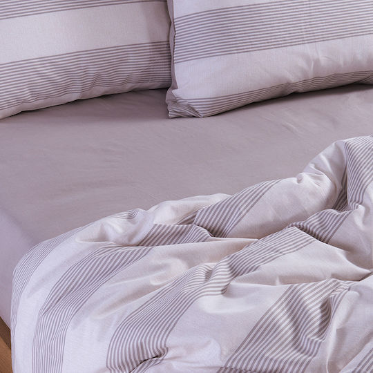 Nef-Nef Homeware Set 4Stück 200x270cm Casual Stripe Ecru