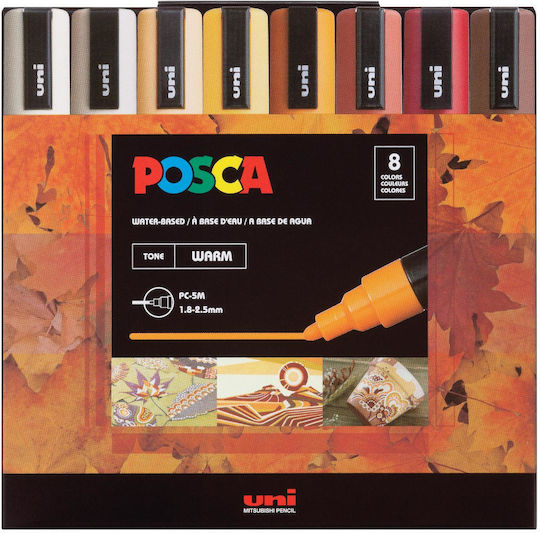 Posca Маркери Warm Tones 8бр