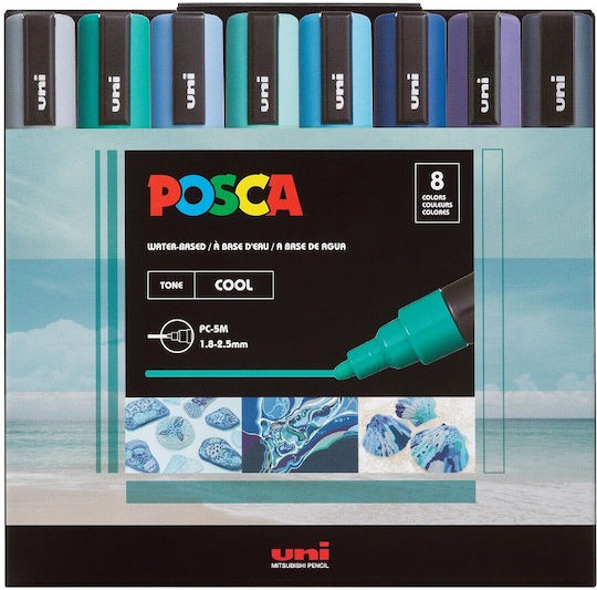 Posca Μαρκαδόροι Cool Colors Σετ 8τμχ