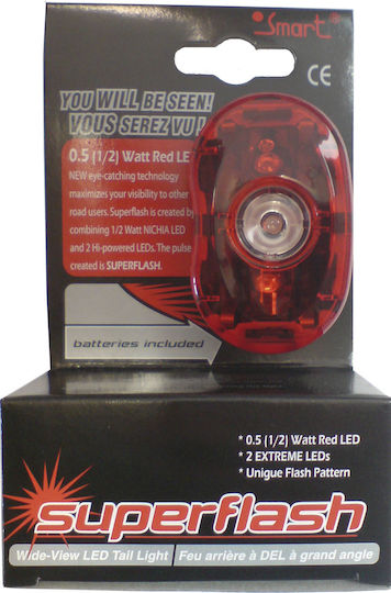 Smart Super Flash 0.5w Οπίσθιο Φως Ποδηλάτου