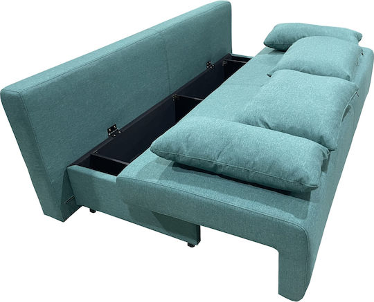 Urban Dreisitzer Sofa Bett mit Stauraum Türkis 194x93x72cm