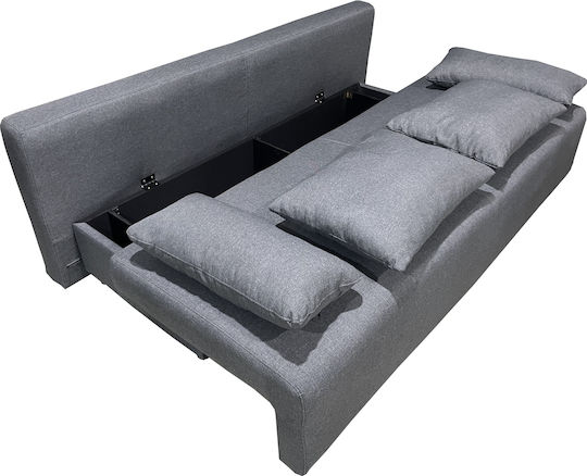 Urban Three-Seater Couch Bed with Storage Space Grey 194x93x72 cm