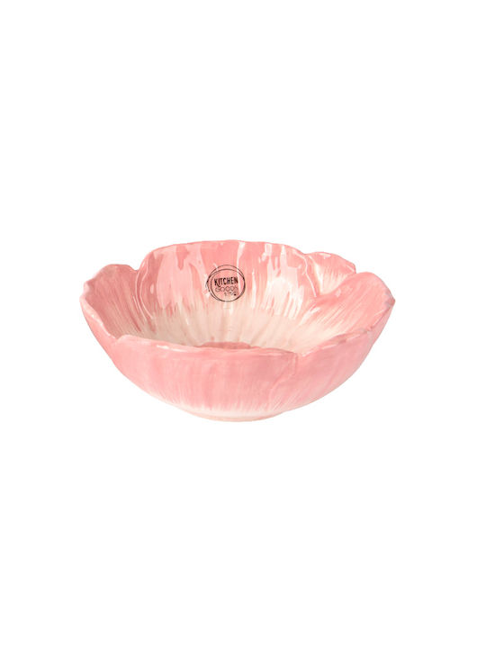 Kaemingk Servierschüssel Rund Keramik Rosa mit Durchmesser 16cm
