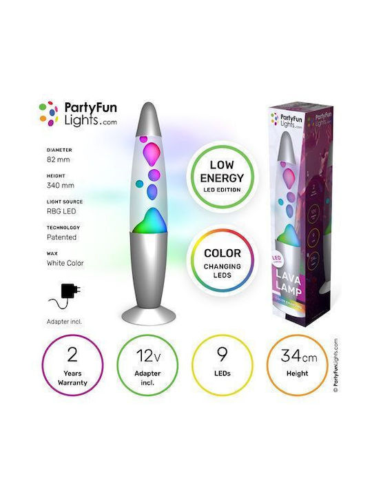 Party Διακοσμητικό Φωτιστικό LED Lava Lamp 34εκ.