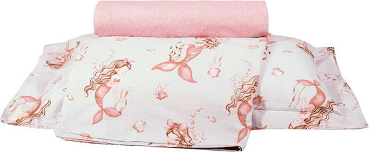 Greenwich Polo Club Σετ Σεντόνια Μονά Βαμβακερά Grey, Pink 170x260cm 3τμχ