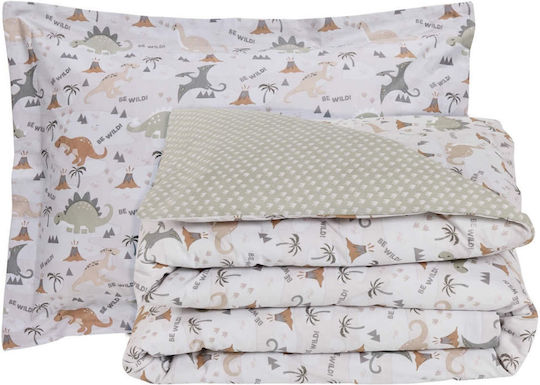 Das Home Σετ Σεντόνια Μονά Βαμβακερά Beige, Olive 170x260cm 3τμχ