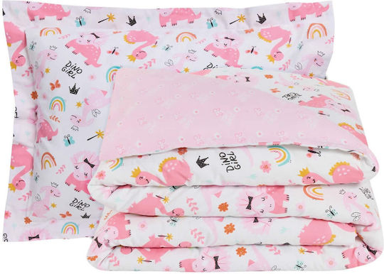 Das Home Σετ Σεντόνια Μονά Βαμβακερά Pink, White 170x260cm 3τμχ