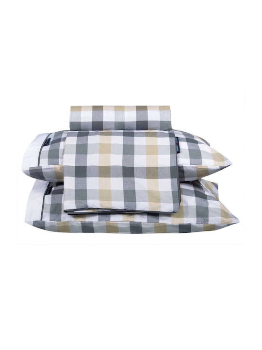 Greenwich Polo Club Bettwäsche-Set Überdoppel 240x260cm. 2265 Beige, Grey 4Stück