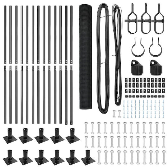 vidaXL Garden Fencing Material 1pcs Gray