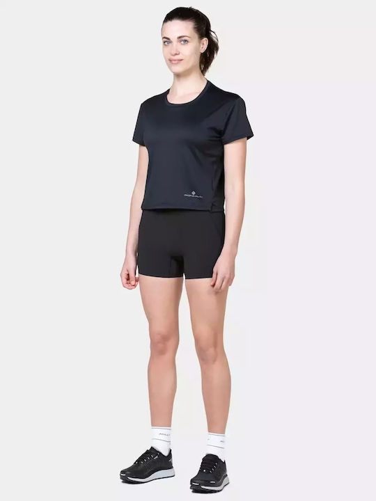 Γυναικείο Αθλητικό T-shirt με Διαφάνεια Black