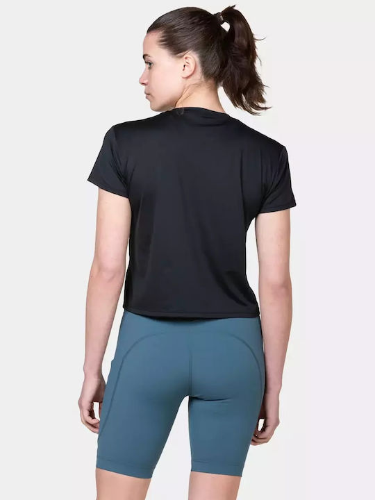 Γυναικείο Αθλητικό T-shirt με Διαφάνεια Black