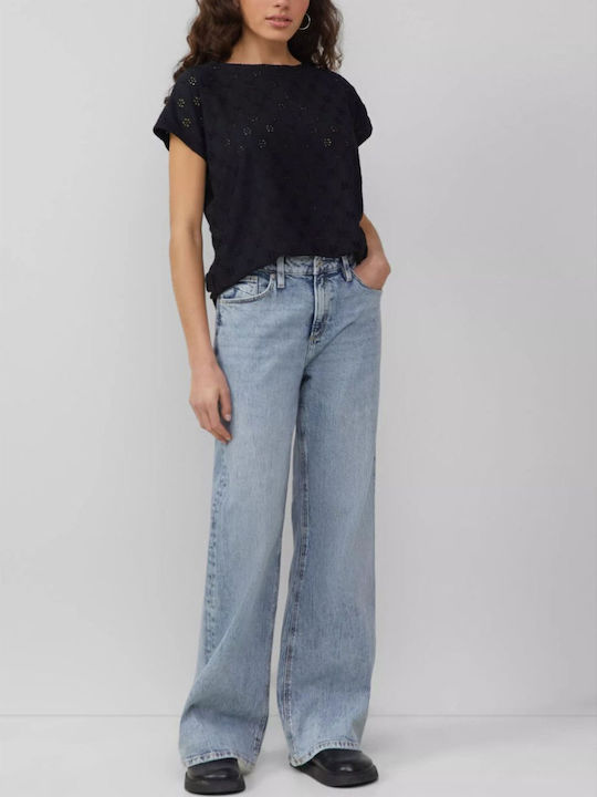 Women's Blouse Short Sleeve Black
