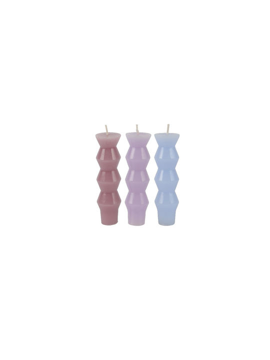 Kaemingk Decorative Candle Taper Light Blue 11.5cm 60g 3 Pieces