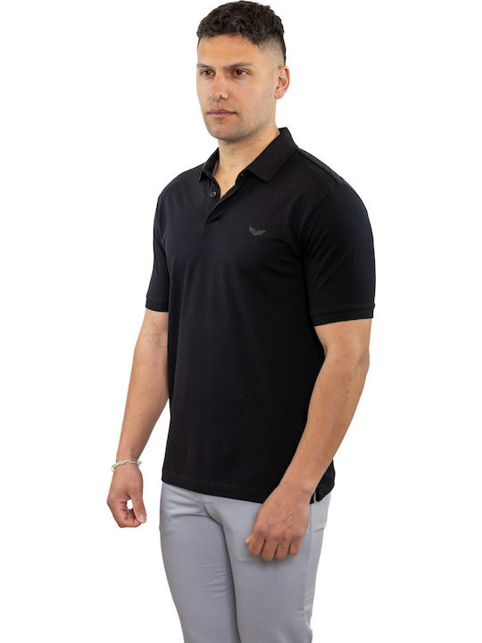 Polo Bluza Tricou Cu Mânecă Scurtă Neagră