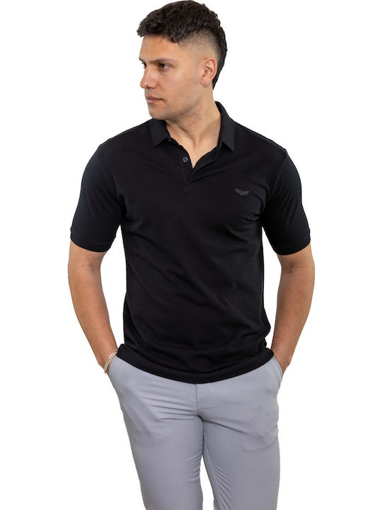 Polo Bluza Tricou Cu Mânecă Scurtă Neagră