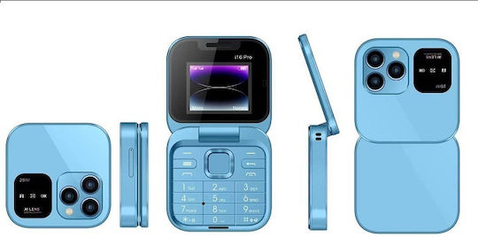 i16 Pro Dual SIM Mobile with Buttons (English Menu) Blue