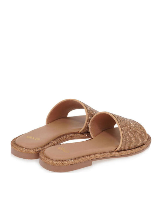 Women's Flat Sandals in Gold Color