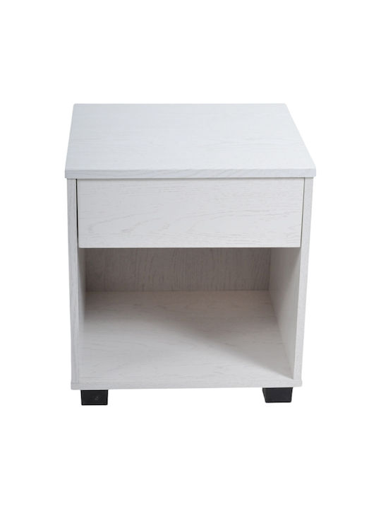 Κομοδίνο Ξύλινο Λευκό 40x36x43cm
